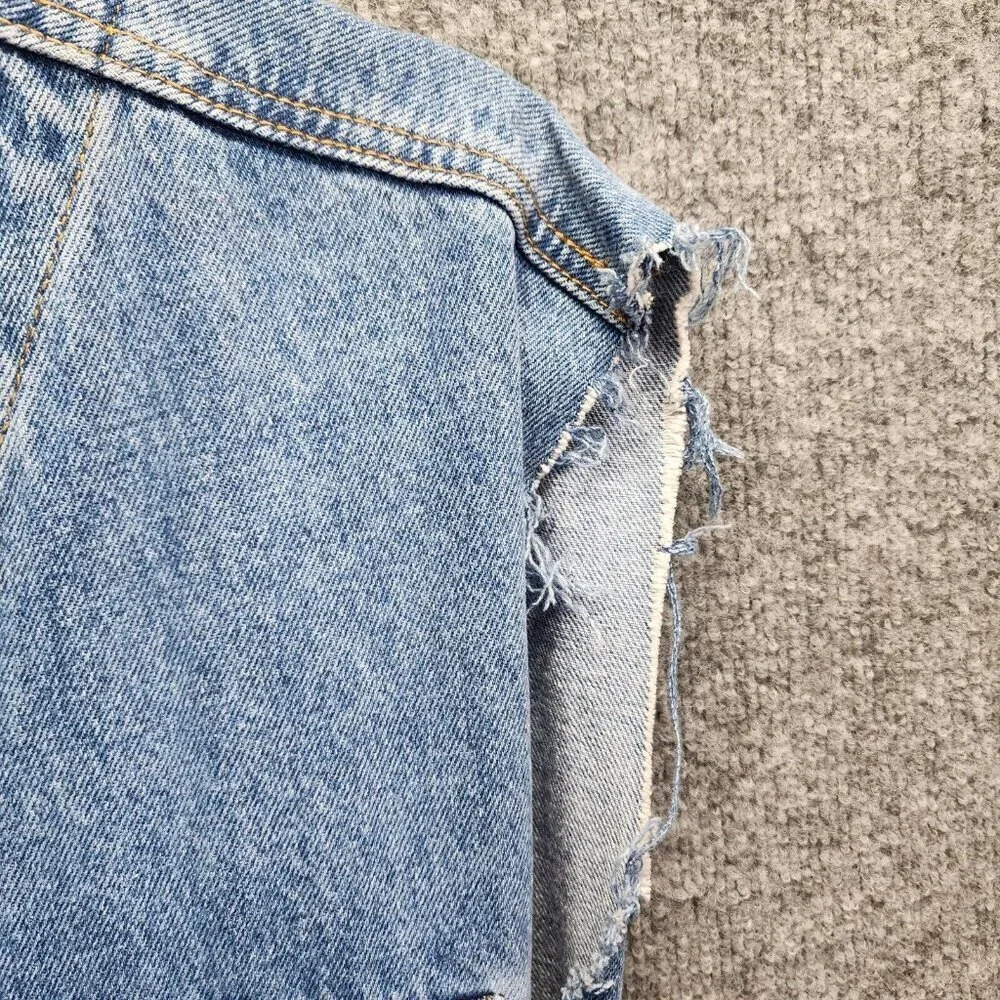 Blank NYC Denim Jumpsuit SMALL Relaxed Fit Belted Cropped Raw Straight Leg‎